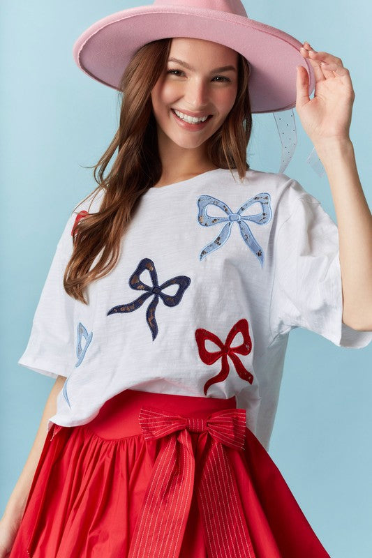 Embroidery Detail Cropped Top Off White