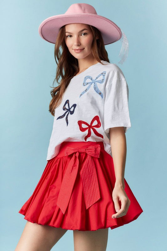 Embroidery Detail Cropped Top Off White