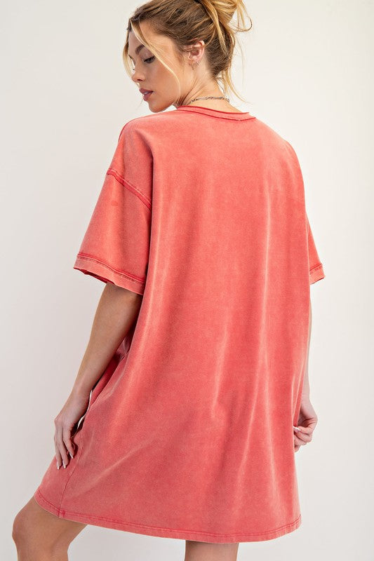 boho t shirt dress Casual Boho T-Shirt Maxi Dress V-Neck Side Slit Summer Dress