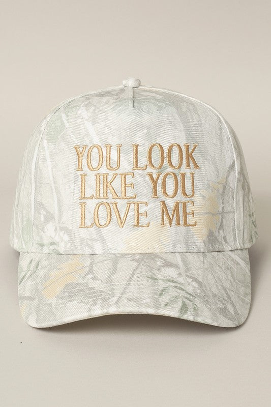 You Look Like You Love Me Camo Cap Beige