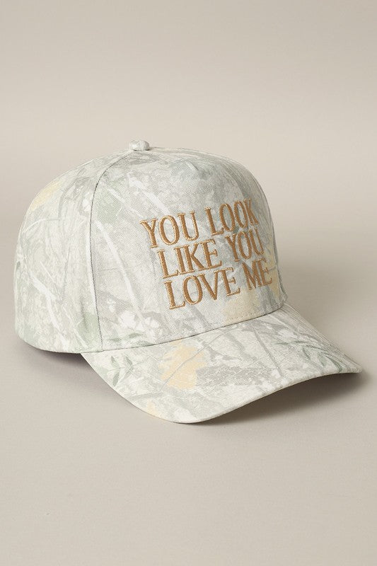 You Look Like You Love Me Camo Cap Beige