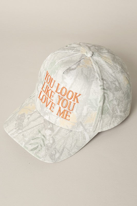 You Look Like You Love Me Camo Cap Orange