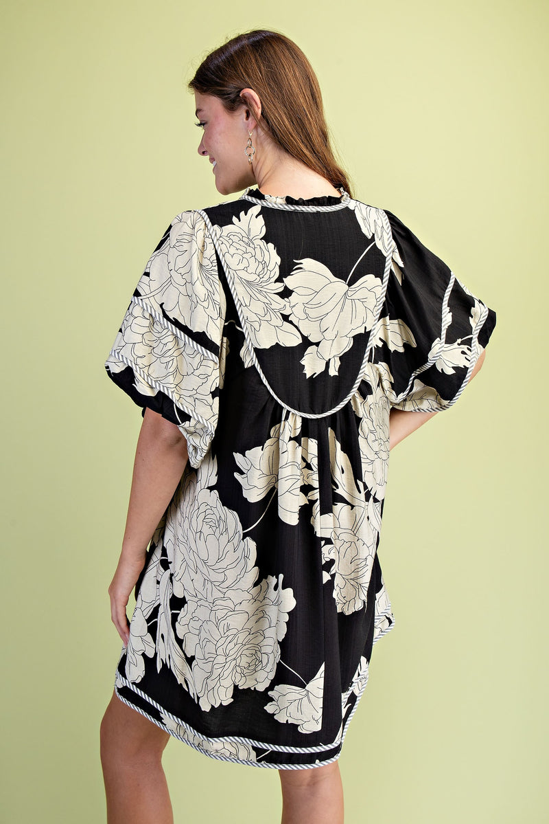 black and white babydoll dress Floral Print Mix black tie Reformation Allis Dress | Size:2-4 year Listed in junior sizes