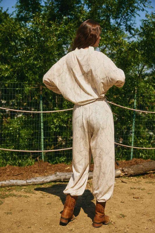 Camo Loose Fit Jogger Pants Taupe