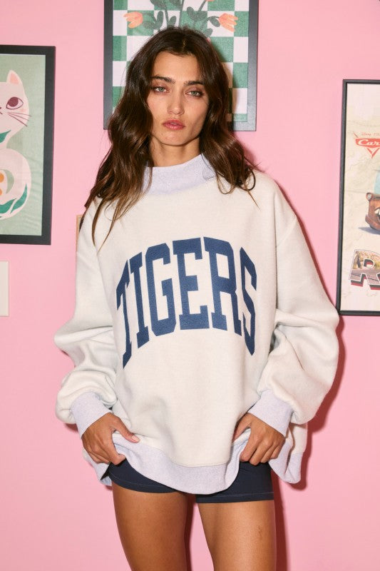 Auburn Tigers Reversible Sweatshirt Heather Grey