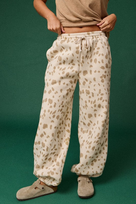 Printed Jogger Pants Cream