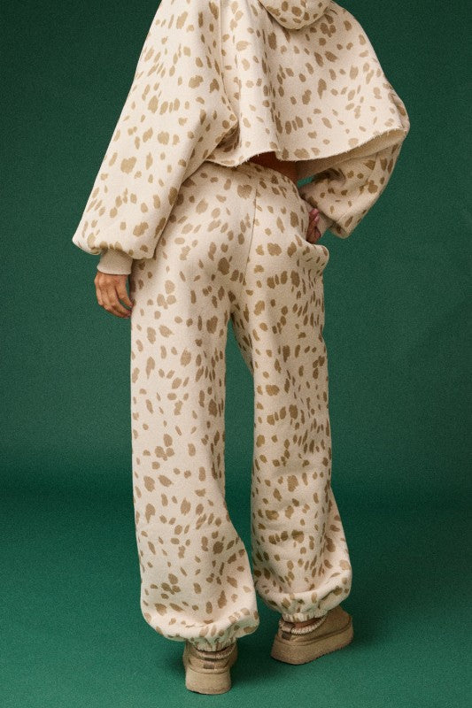 Printed Jogger Pants Cream