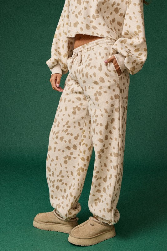 Printed Jogger Pants Cream