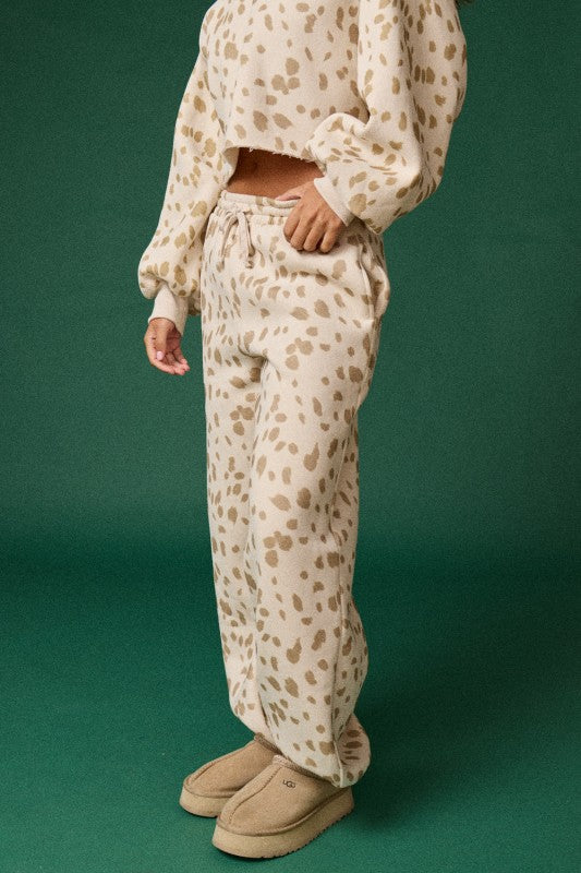 Printed Jogger Pants Cream