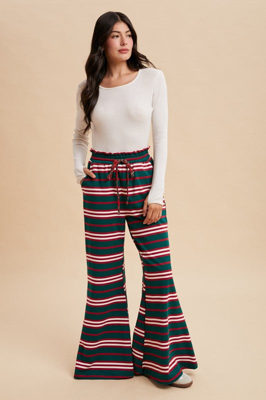Multi Wide Palazzo Knit Pants Christmas