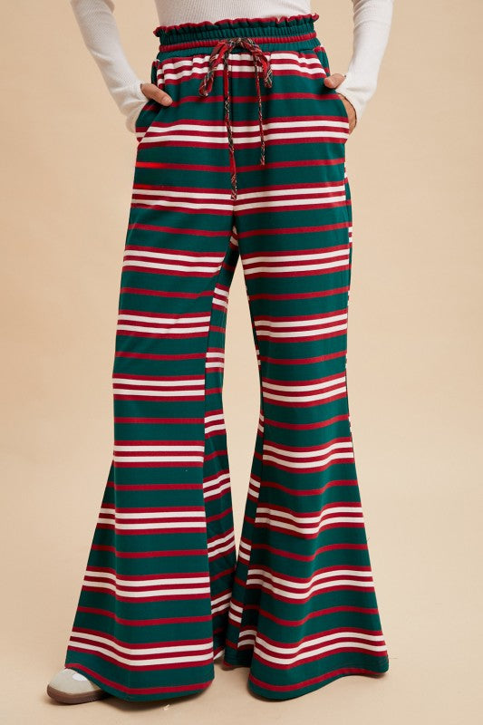 Multi Wide Palazzo Knit Pants Christmas