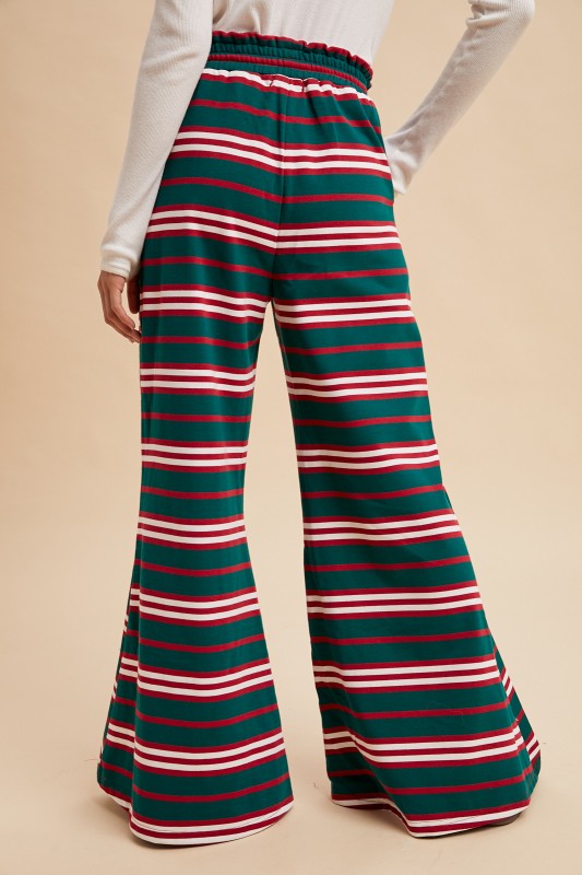 Multi Wide Palazzo Knit Pants Christmas