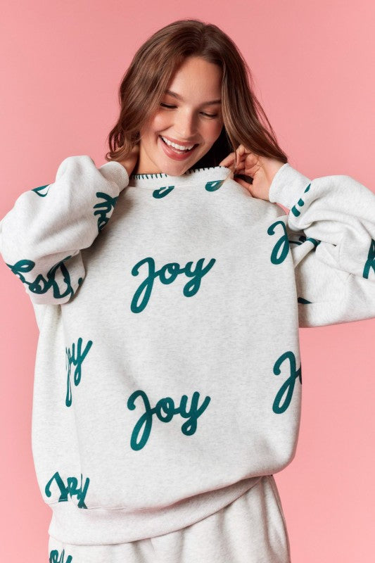 Joy Soft Fleece Terry Stitch Sweatshirt Grey