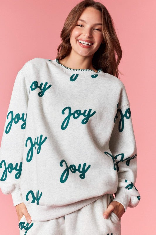 Joy Soft Fleece Terry Stitch Sweatshirt Grey