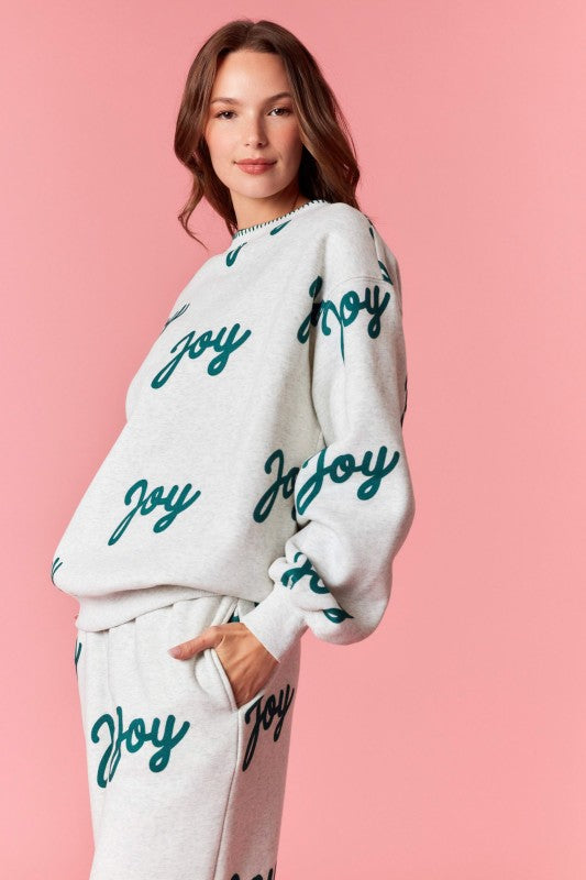 Joy Soft Fleece Terry Stitch Sweatshirt Grey