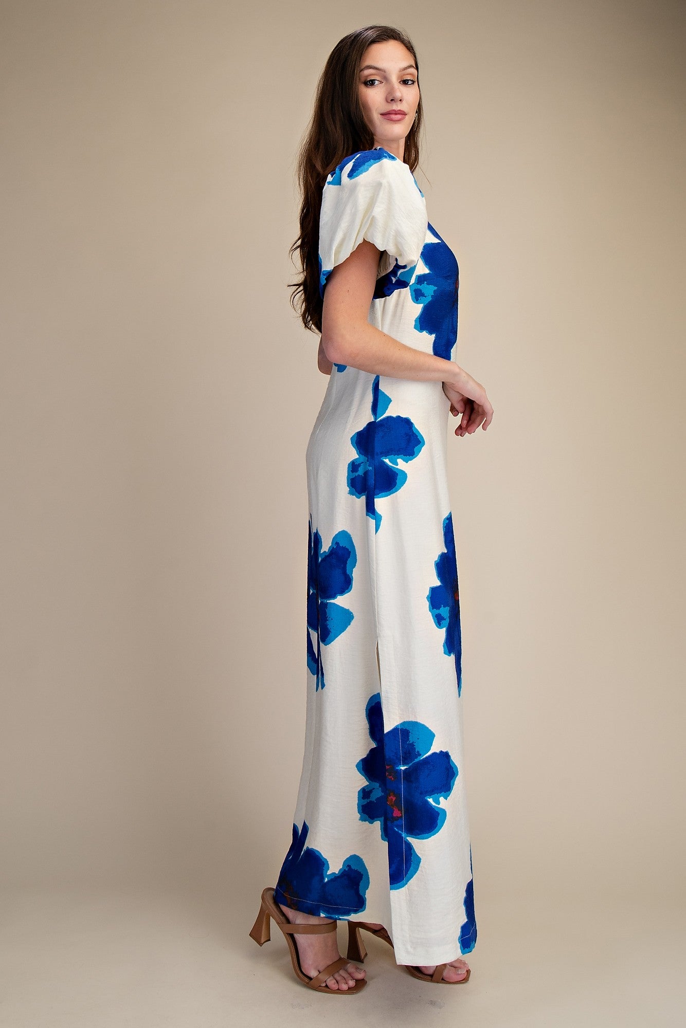puff sleeve a line maxi dress Puff-Sleeve A-Line Royal dinner Tulle - A-Line Square Color:CHAMPAGNE line skirt flatters the