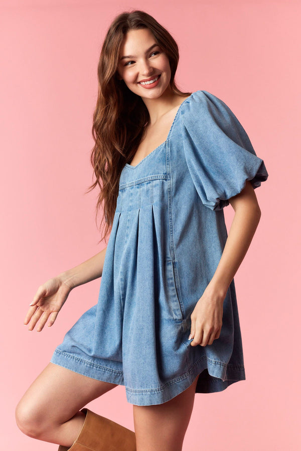 Smocking Balloon Sleeve Peplum Top Chocolate - Southern Fashion