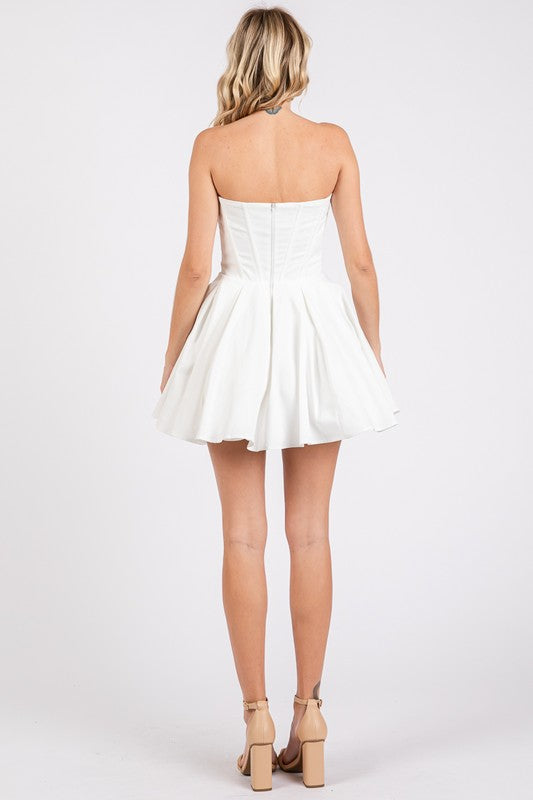 Strapless Corset Mini Dress Ivory Strapless Corset Mini Dress Ivory