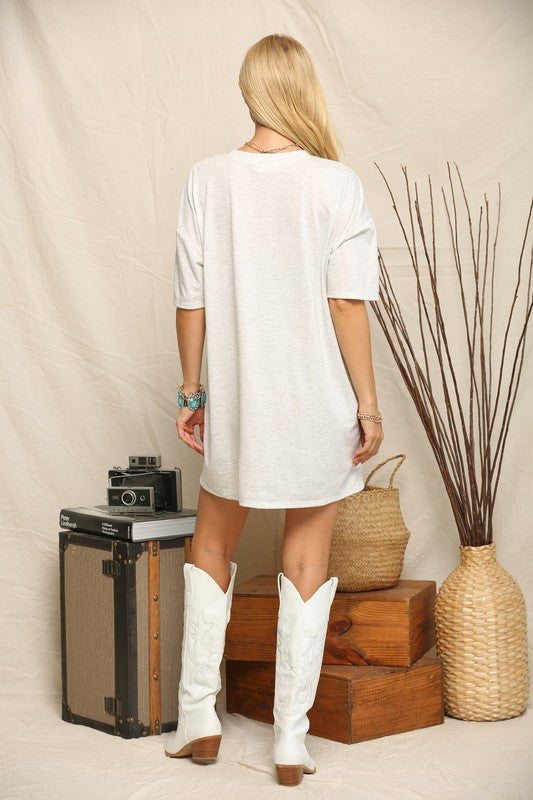 Cowgirl Print Mini Tee Shirt Dress Multi