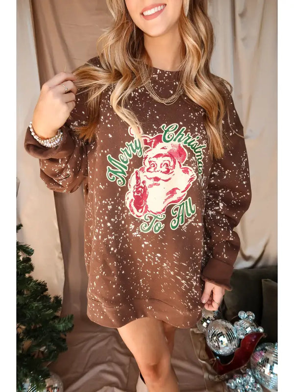 Vintage Santa Bleached Sweatshirt Brown