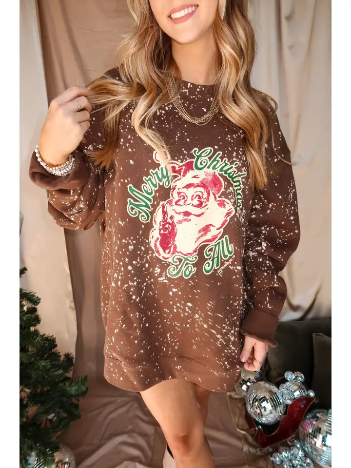 Vintage Santa Bleached Sweatshirt Brown