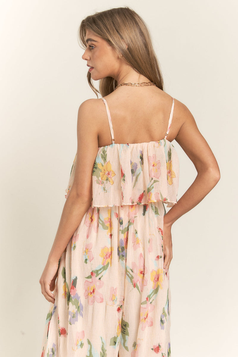 Chic Floral Flowy Jumpsuit Spring Garden