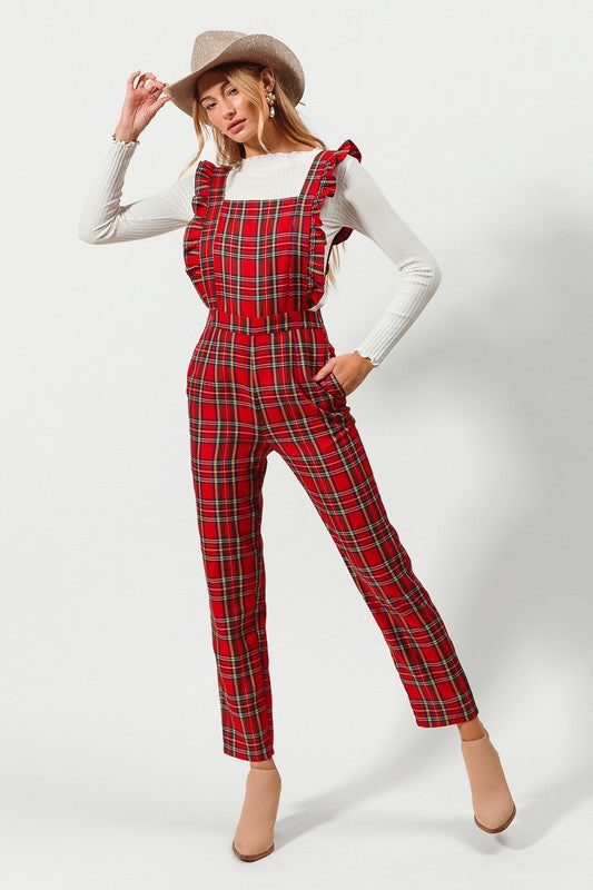 christmas plaid overall dress Honey Plus Size Plaid Wide Strap Overall Dress  SavvyRoseBoutique