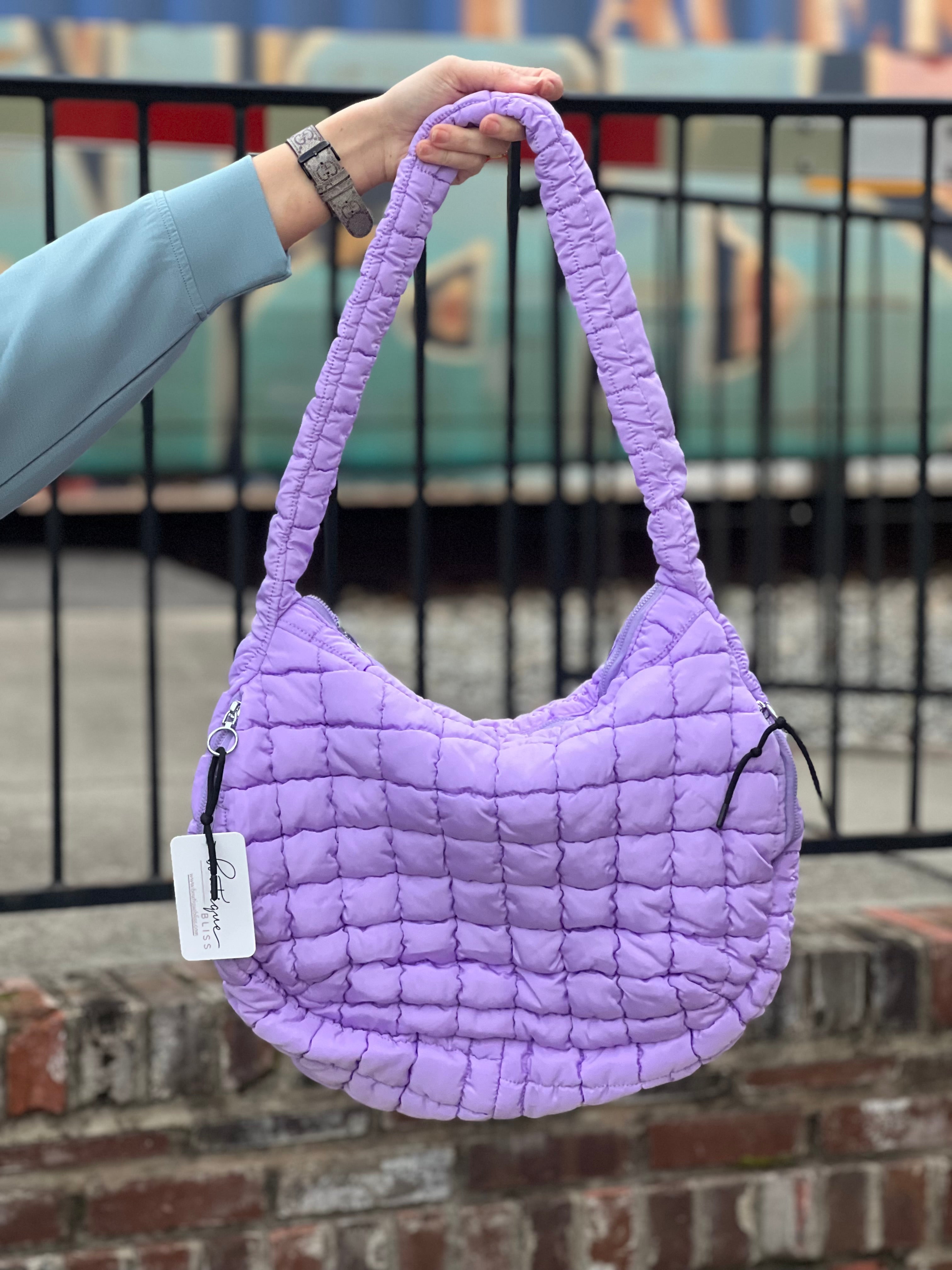 New Lavender Quilted Crossbody Bag Betsey Johnson Heart Attack Quilted Crossbody Lavender Bag  main image 2