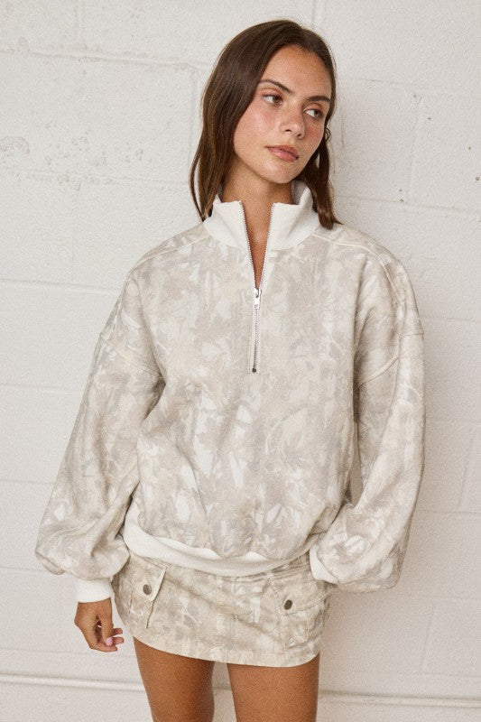 Zip Up Sweater Camo