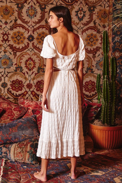 artistic side midi dress Side Cutout Midi Dress Ivory