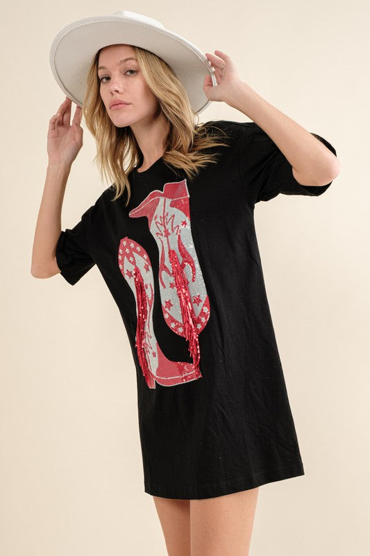 Cotton Sequin Western Cowboy Dress Black - Southern Fashion Boutique Bliss Cotton Sequin Western Cowboy Dress Black - Southern Fashion Boutique Bliss
