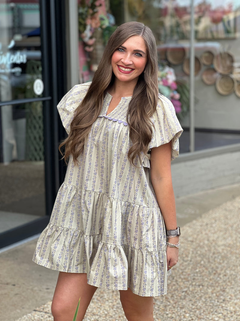 Floral Mini Dress Vanilla Mix