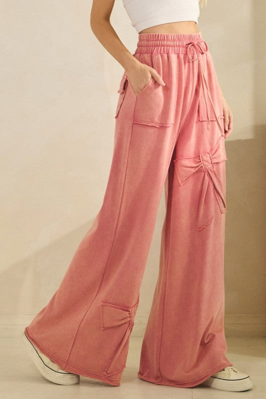 Sweet Street Bow Pants Mauve
