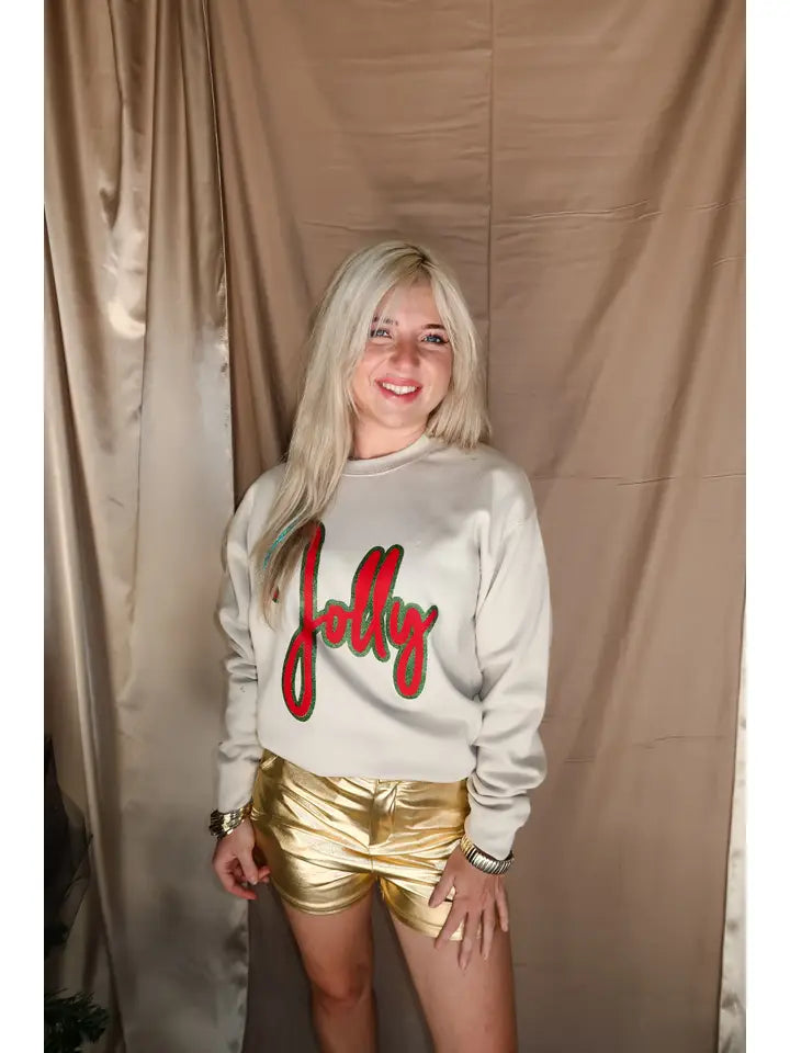 Jolly Glitter Sweatshirt Sand