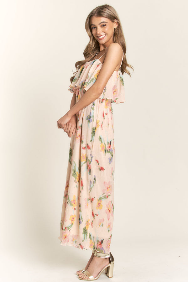 Chic Floral Flowy Jumpsuit Spring Garden