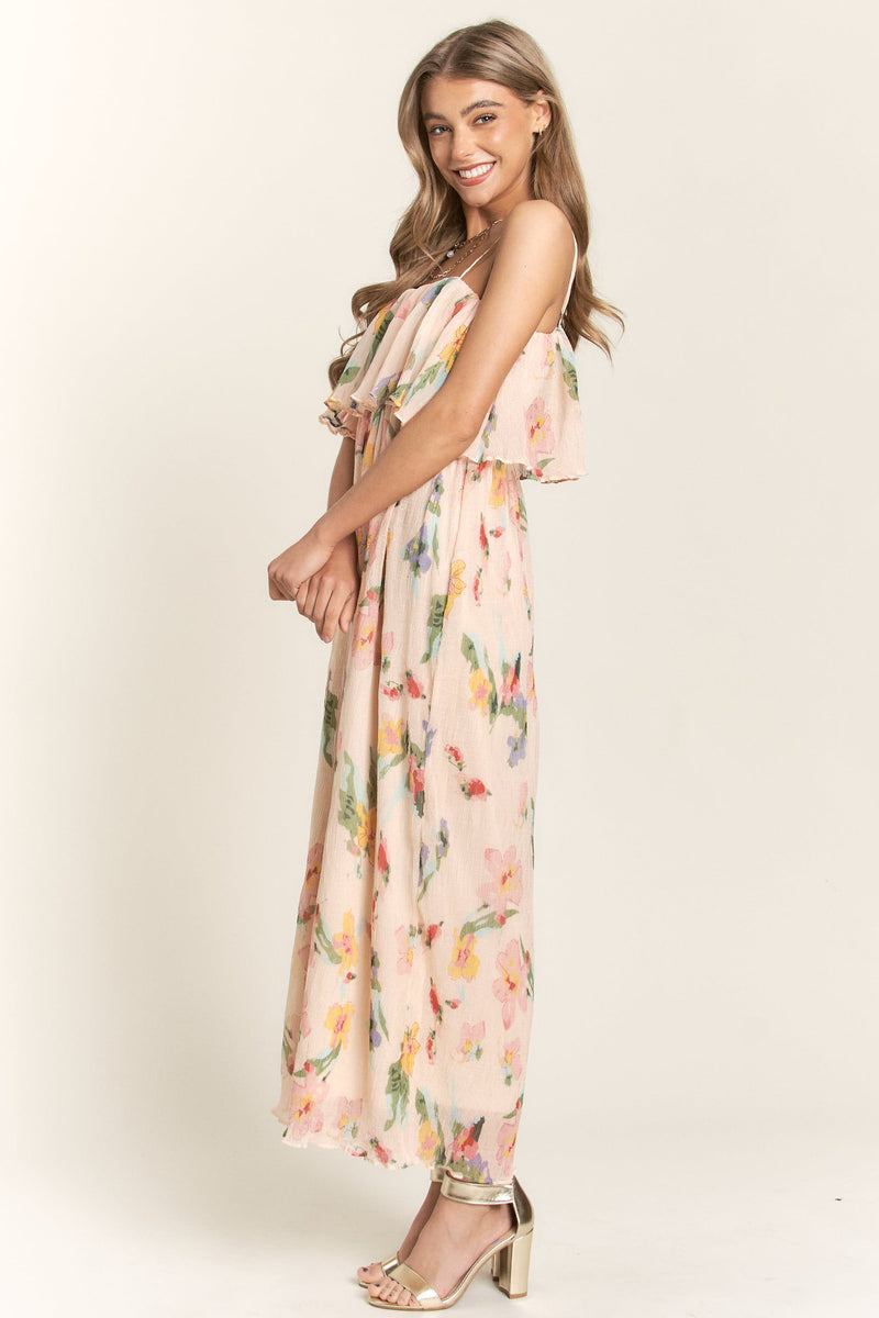 Chic Floral Flowy Jumpsuit Spring Garden