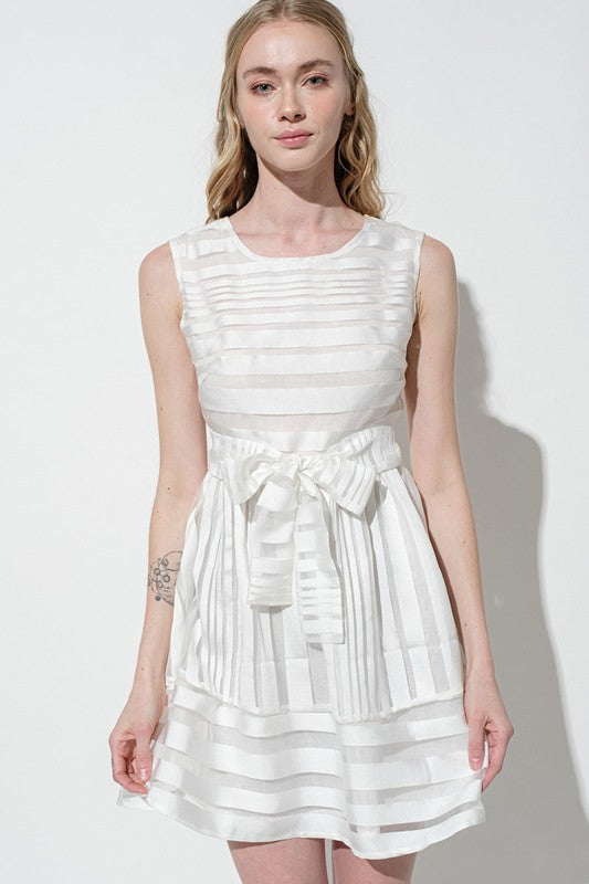 open lace back dress Organza Tie Mini Dress S