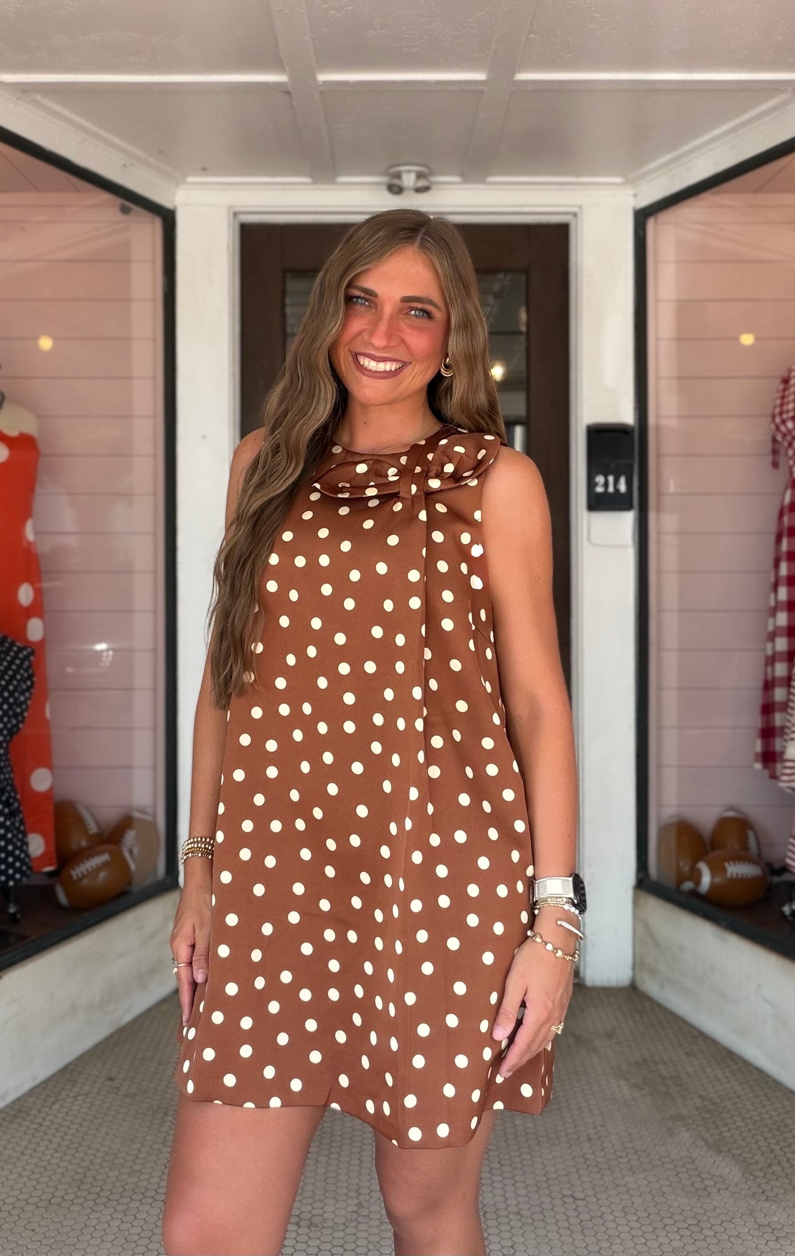 brown polka dot.dress Dot Sleeveless Mini Dress w/ Ribbon Faeriesty Women's Elegant Strapless SleeveTypeLength: sleeveless Chocolate %0D%0A%0D%0A%26nbsp%3B%0D%0A%0D%0A%26nbsp%3B%0D%0A*%26nbsp%3BOrder%20one%20size%20up%20for%20a%20relaxed%20fit SIZE:36/32