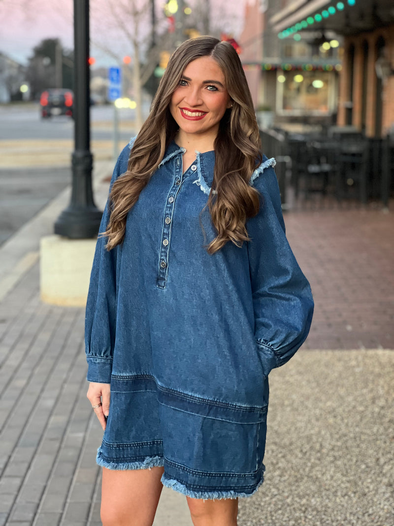 denim collared mini dress PrettyLittleThing Mid Blue Wash Short Sleeve Seam Detail Button Down Denim Mini Dress