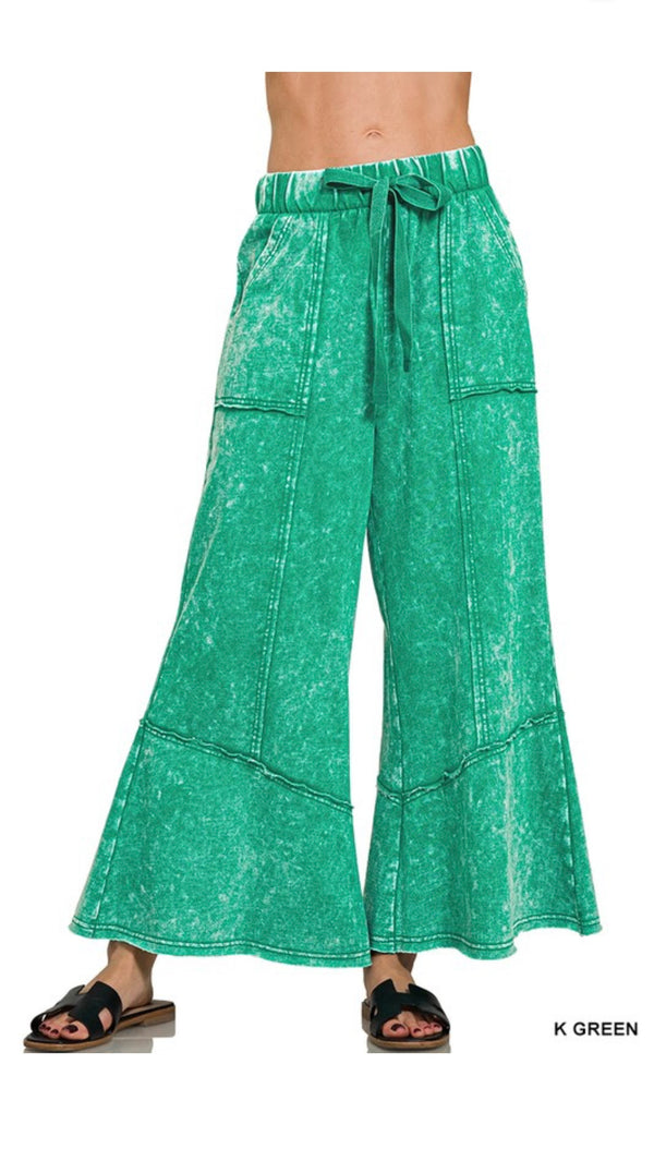 Exposed Seam Pants w/Pockets Green