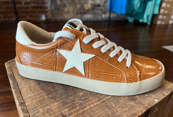 Croco Sneakers Camel