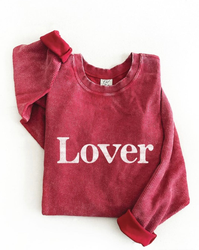 Lover Valentines Thermal Pullover Cranberry