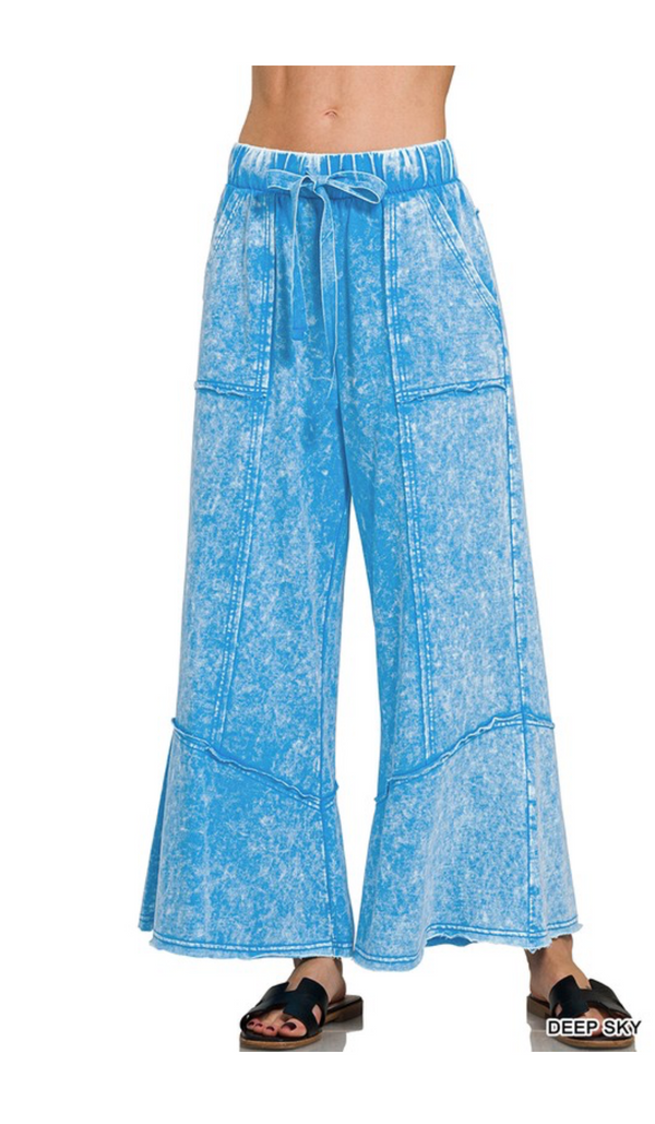 Exposed Seam Pants w/Pockets Sky Blue