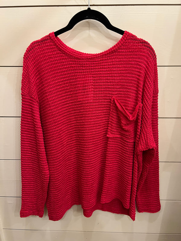 Boat Neck Sweater Viva Magenta