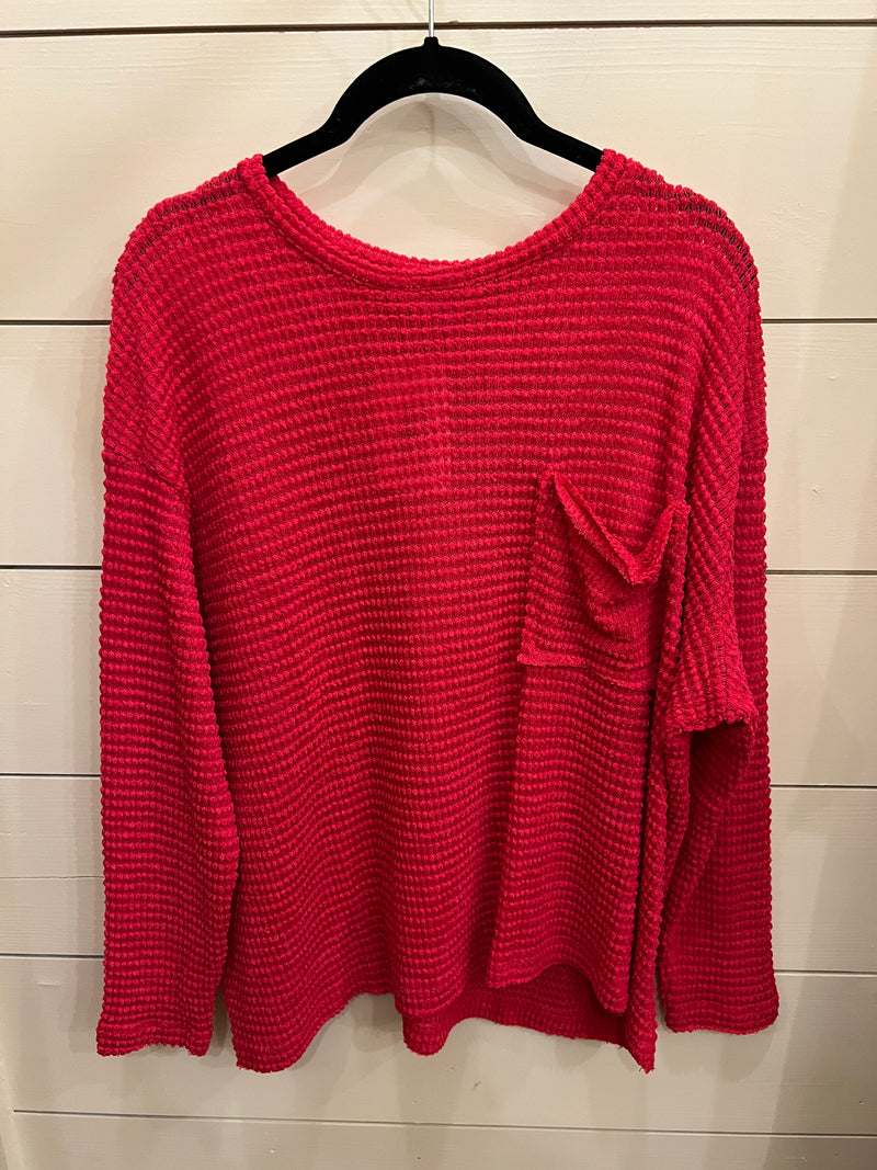 Boat Neck Sweater Viva Magenta