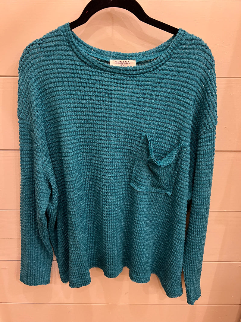 Boat Neck Sweater Light Teal