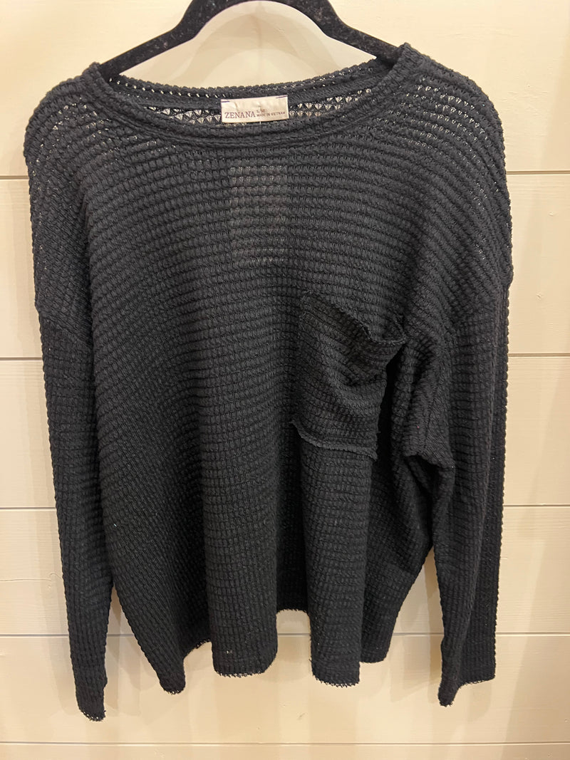 Boat Neck Sweater Black