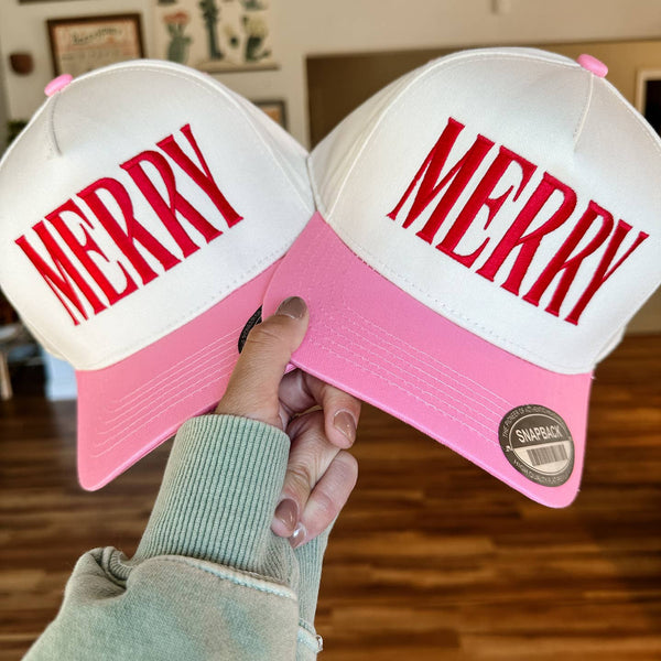 Merry Embroidered Hat White