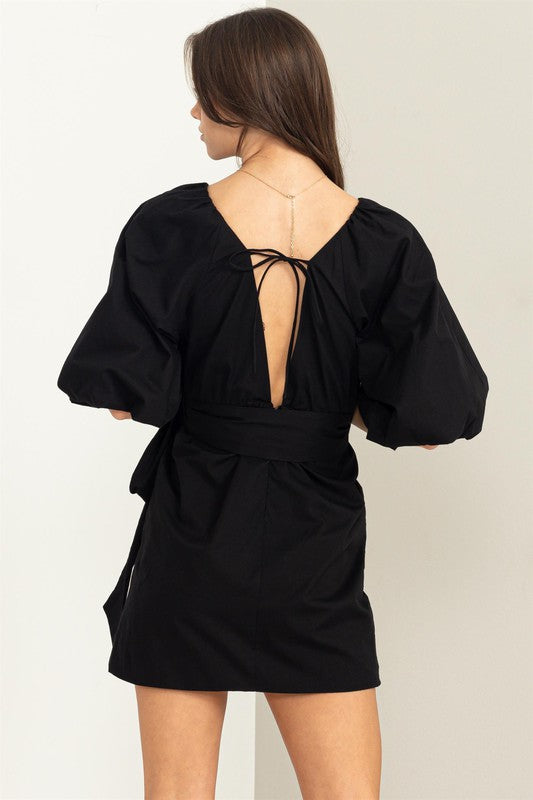 Tie Front Wrap Mini Dress Black - Southern Fashion Boutique Bliss Tie Front Wrap Mini Dress Black - Southern Fashion Boutique Bliss