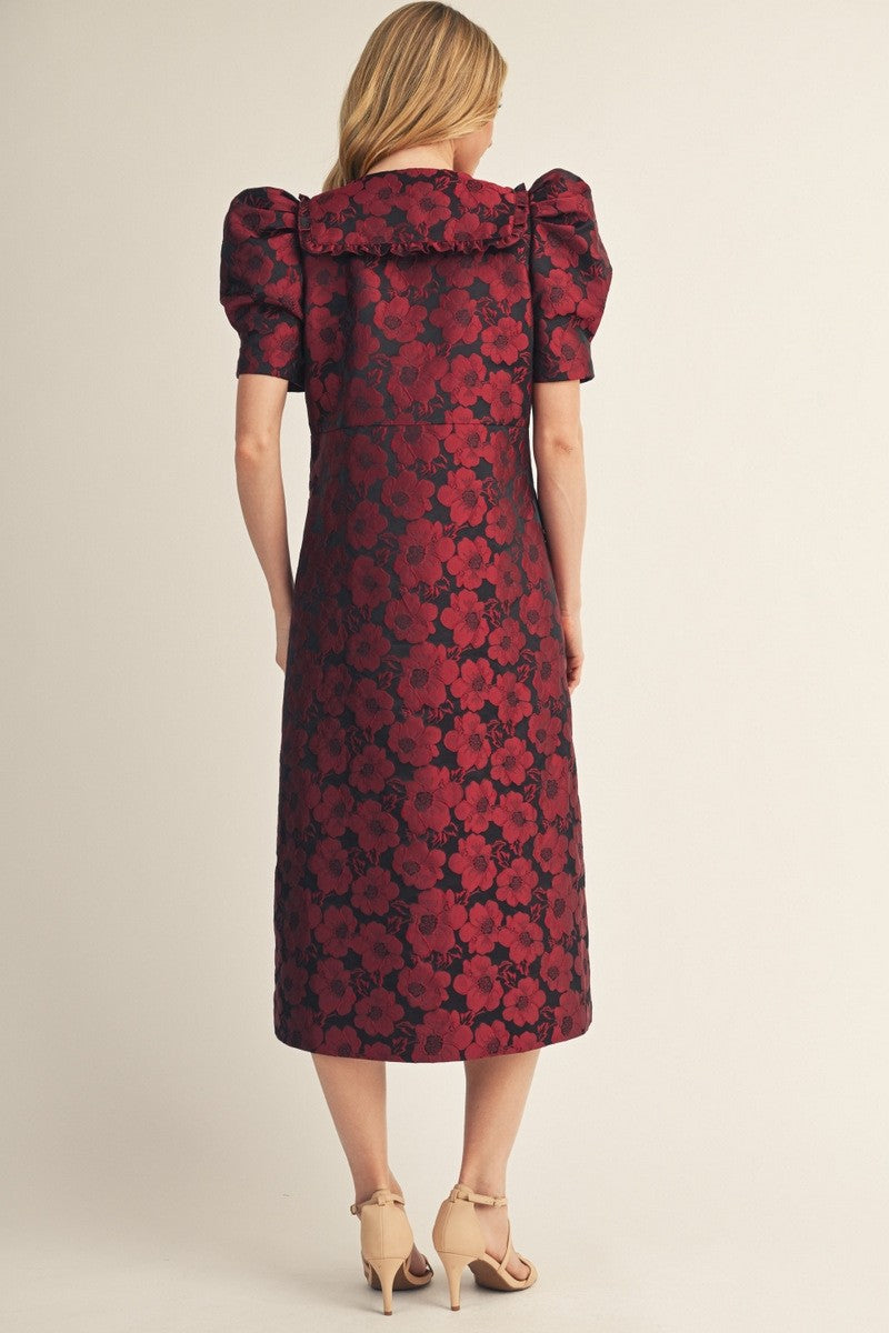 burgundy red midi dress Cranberry Midi Dress Teuta Matoshi
